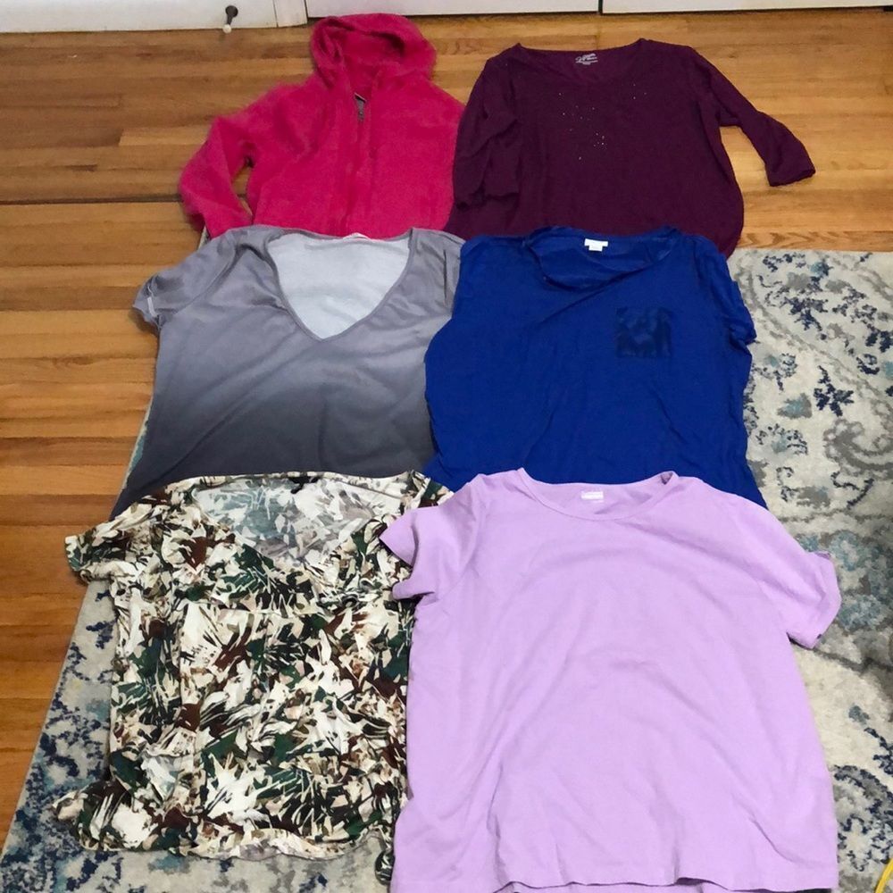 Women's XXL‎ clothes lot 6 pieces. Jaclyn smith basic editions shirts